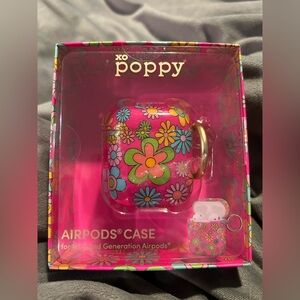 xo poppy Floral Pink AirPods Case Generation 1 & 2